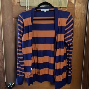 LOFT orange and purple stripped cardigan